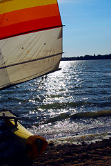 Image showing Sailboat backlit