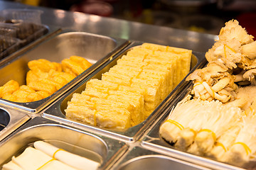 Image showing spring rolls and snacks at street market