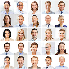 Image showing collage with many business people portraits