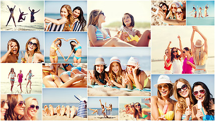 Image showing girls having fun on the beach