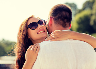 Image showing smiling couple in city