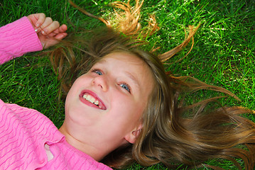 Image showing Girl grass