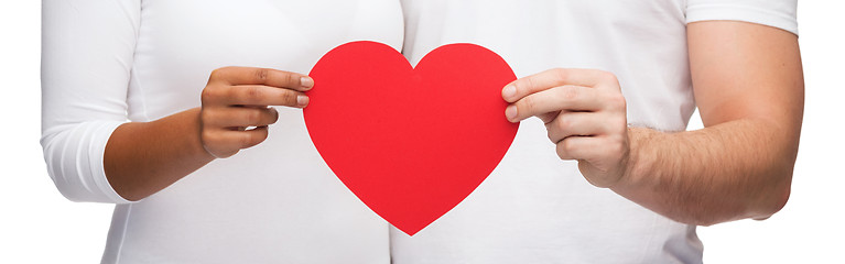 Image showing closeup of couple hands with heart