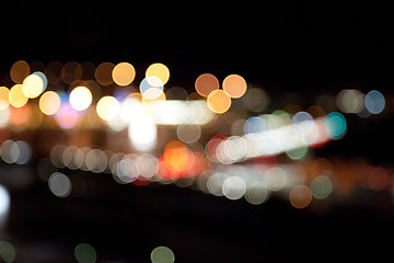 Image showing colorful bright lights on dark night background