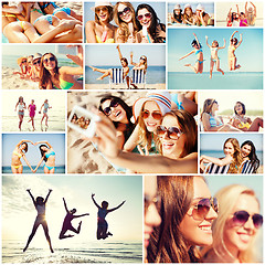 Image showing girls having fun on the beach