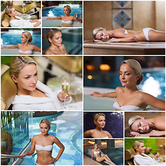 Image showing beautiful young woman relaxing at luxury spa