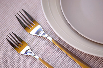 Image showing Plates and cutlery