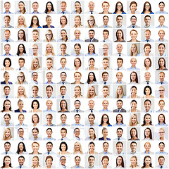 Image showing collage with many business people portraits