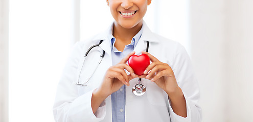 Image showing african doctor with heart