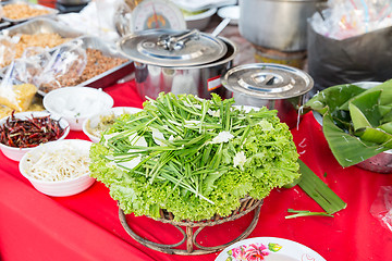 Image showing foodstuff and spices sale at asian street market