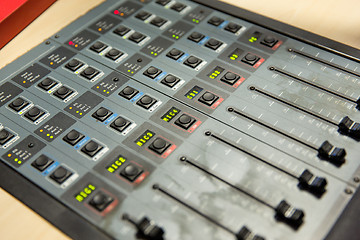 Image showing control panel at recording studio or radio station