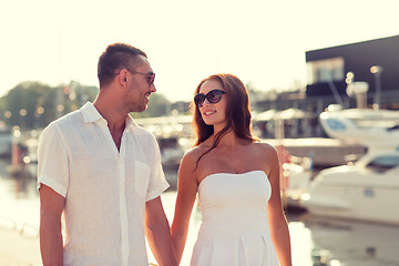 Image showing smiling couple in city