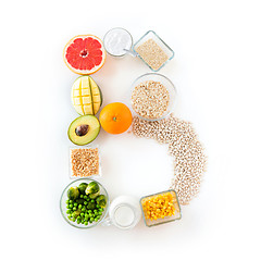 Image showing close up of food ingredients in letter b shape