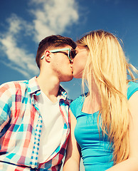 Image showing smiling couple outdoors