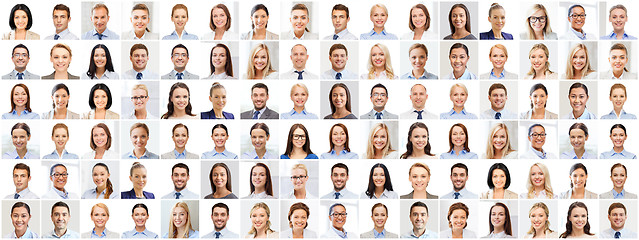 Image showing collage with many business people portraits