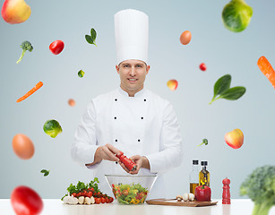 Image showing happy male chef cook cooking food