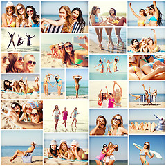 Image showing girls having fun on the beach