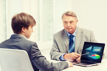 Image showing older man and young man with laptop computer