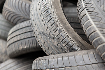 Image showing close up of wheel tires