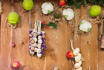 Image showing vegetable wall decoration at market or farm