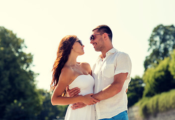 Image showing smiling couple in city