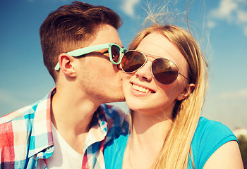 Image showing smiling couple outdoors