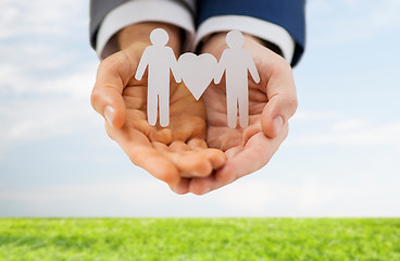 Image showing close up of male gay couple with love symbol