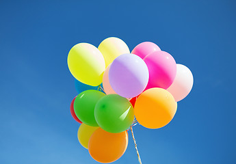 Image showing lots of colorful balloons in the sky