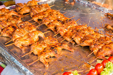 Image showing chicken grill at street market