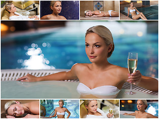 Image showing beautiful young woman relaxing at luxury spa