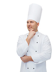 Image showing happy male chef cook thinking