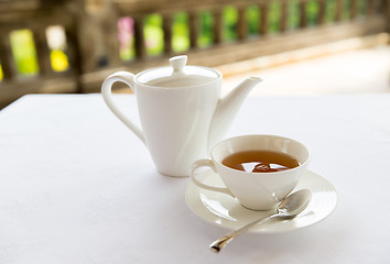 Image showing tea-set on table at restaurant or teahouse
