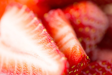 Image showing juicy fresh ripe red strawberry slices