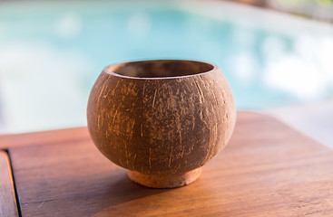 Image showing empty bowl on table at hotel spa