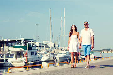 Image showing smiling couple in city