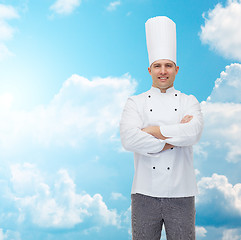 Image showing happy male chef cook with crossed hands