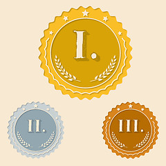 Image showing Various awards with roman numbers flat icons