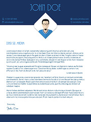 Image showing Cover letter design with blue white colors