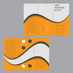 Image showing Cool wave design tri-fold flyer brochure template