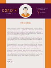 Image showing Cover letter design with orange purple colors