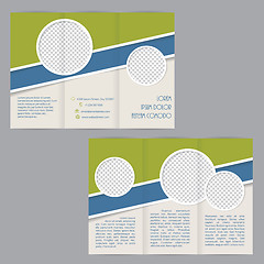 Image showing Tri-fold brochure template design with flat elements