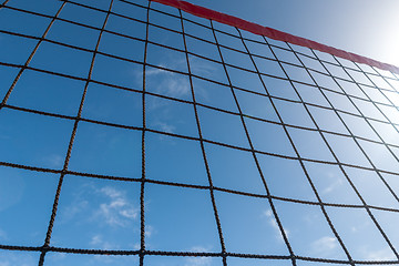 Image showing volleyball net on a background blue sky 