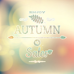 Image showing Autumn sale on defocused background. EPS 10