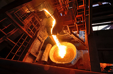 Image showing Liquid metal from blast furnace