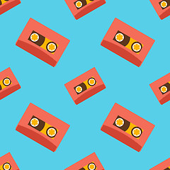 Image showing Retro audio casettes seamless pattern