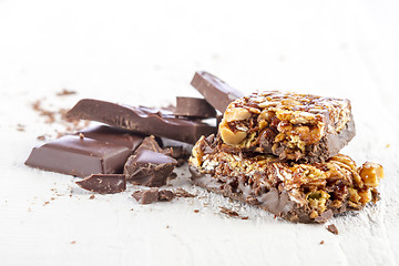 Image showing cereal bar with chocolate