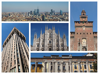 Image showing Milan landmarks collage