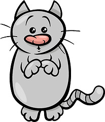 Image showing begging cat cartoon illustration