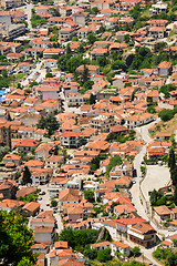 Image showing Town of Kalambaka view from Meteora rocks, Greece