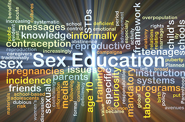 Image showing Sex Education background concept glowing